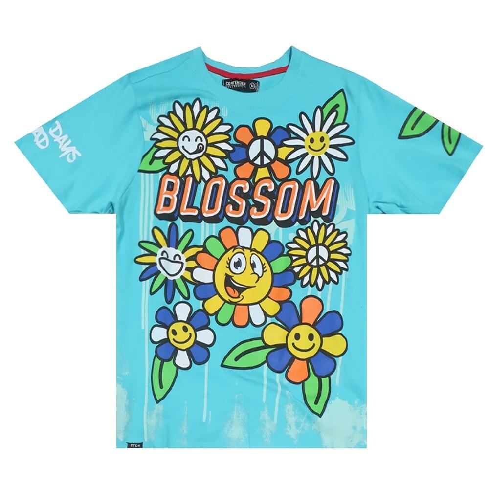 Contender CTDR Streetwear Men's T-Shirt Blossom Puff Print Comic Art Tee